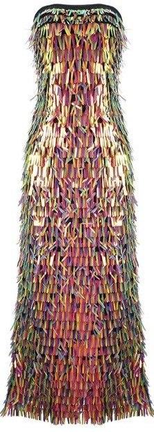 Strapless Sequin-Embellished Gown