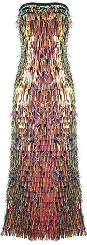 Strapless Sequin-Embellished Gown