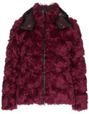 Teddy Puffer Jacket - Burgundy