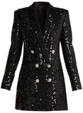 Double-Breasted Sequinned Blazer