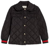 Ruffle Trim Quilted Caban Jacket