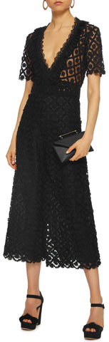 V-Neck Lace Cropped Jumpsuit