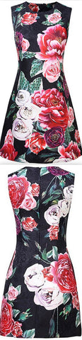 Peony Printed Jacquard Shift Mini Dress