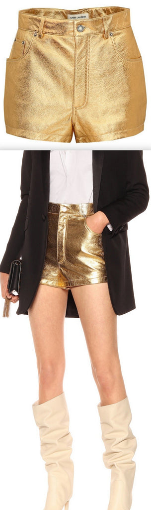 Metallic Leather Shorts | DESIGNER INSPIRED FASHIONS