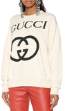 Printed Cotton Sweatshirt, White