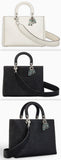 Large Lady Bag in Canyon Grained Calfskin - White or Black