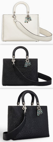 Large Lady Bag in Canyon Grained Calfskin - White or Black