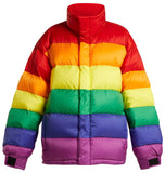 Rainbow Oversized Quilted Down Jacket
