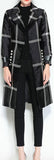 Pearl Beaded Plaid Coat