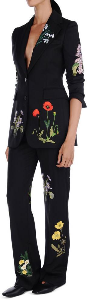 'Charlene' Floral Embroidered Blazer/Jacket & Pant Set - DESIGNER INSPIRED FASHIONS