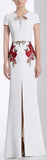 Embellished-Collar Floral-Embroidered Maxi Dress | DESIGNER INSPIRED FASHIONS