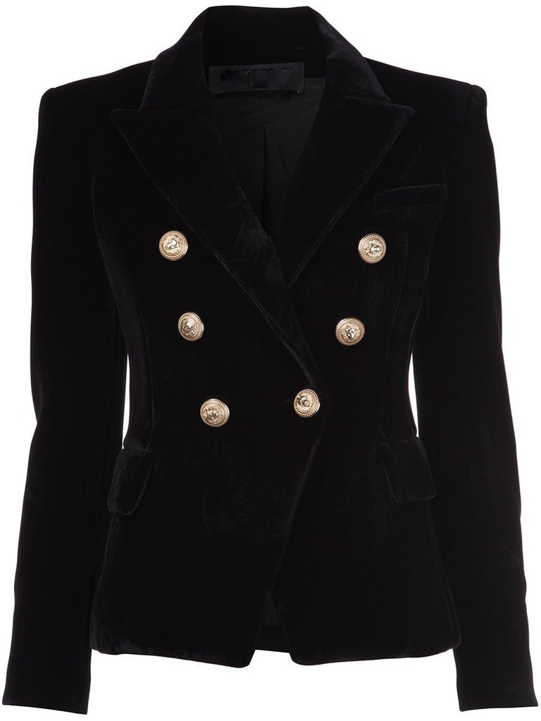 Classic Black Velvet Blazer - DESIGNER INSPIRED FASHIONS