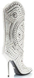 'Chelsea' Studded Embellished Stiletto Boots in Black or White - DESIGNER INSPIRED FASHIONS