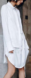 Long White Asymmetric Shirt - DESIGNER INSPIRED FASHIONS
