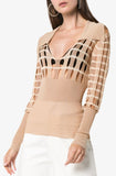 V-neck Polo Cut-Out Sweater