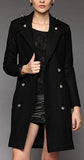 Double Breasted Wool Pea Coat in Black or Blue - DESIGNER INSPIRED FASHIONS