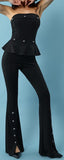Embellished Peplum Strapless Top & Pant Set