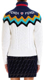 Multicolour Roll-Neck Wool and Cashmere Blend Sweater, White