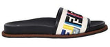 Embroidered Canvas Slide Sandals