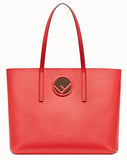 Leather Shopper Bag, Red