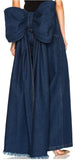 Large Bow Wide-Leg Denim Pants - DESIGNER INSPIRED FASHIONS