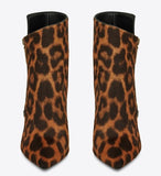 Niki Wedge Bootie in Leopard Printed Pony Effect Leather