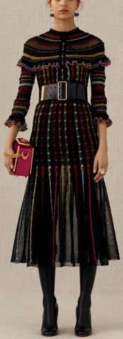 Sheer Knit Cardigan and Midi Skirt