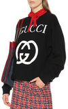 Printed Cotton Sweatshirt, Black