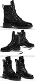 Black Leather Lace-up Boots