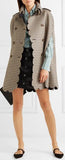 Scalloped Checked Wool-Blend Cape
