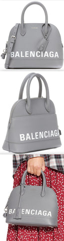 Ville S Leather Tote, Gray