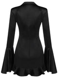 Black Ruffle Blazer-Dress