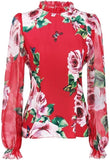 Red Floral Print Blouse