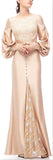 Lace-Detailed Button Embellished Gown