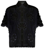 'Breeze' Doily Shirt - White or Black | DESIGNER INSPIRED FASHIONS