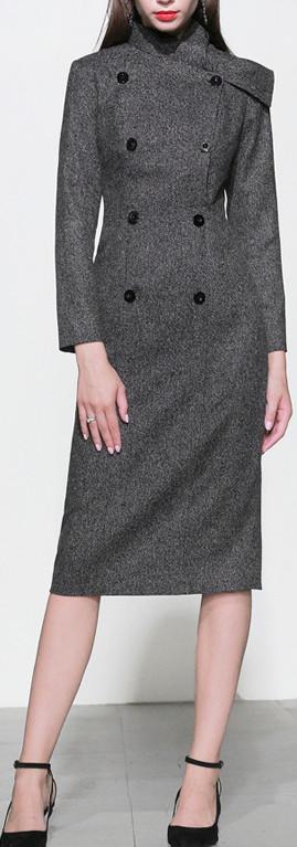 Double-Breasted Fitted Coat