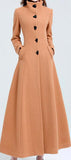 Long Single-Breasted Wool Coat