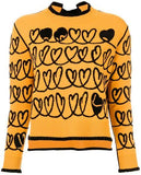 Heart Embroidered Sweater with Cut-out Details