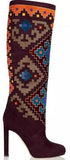 'Vicky' Suede & Velvet Knee Boots - DESIGNER INSPIRED FASHIONS