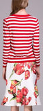 Striped Knit Sweater & Tulip Printed Skirt - DESIGNER INSPIRED FASHIONS