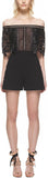 Black Off Shoulder Playsuit