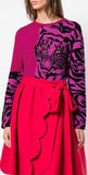 Tiger Intarsia Sweater, Deep Rose