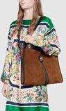 Large Tote with Tiger Head - Blue or Brown