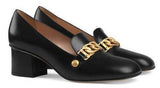 Sylvie Leather Mid-Heel Pump - Black or White