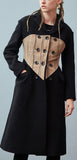 Triple-Breasted Corset Coat, Black