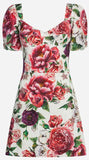 Peony Print Brocade Dress