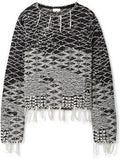 Frayed Cotton-Jacquard Sweater