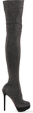 'More Is More' Metallic Jersey Over-the-Knee Jersey Sock Boots - DESIGNER INSPIRED FASHIONS