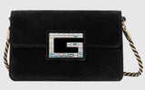 Shoulder Bag with Square G, Black