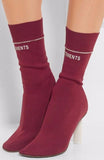 Sock Jersey Stretch Ankle Boots in Black or Red - DESIGNER INSPIRED FASHIONS